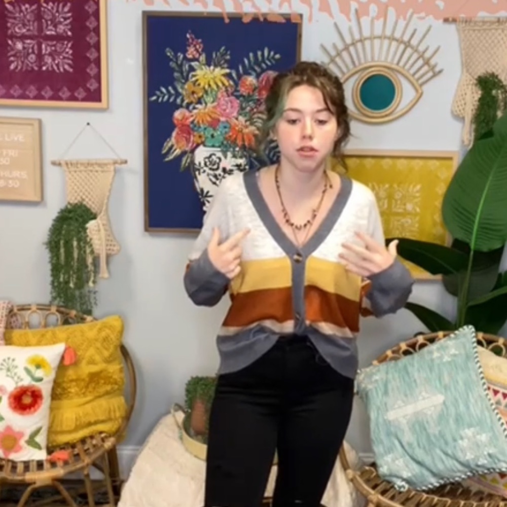Hem & Thread Multicolor Striped Cardigan - Picture 2 of 6